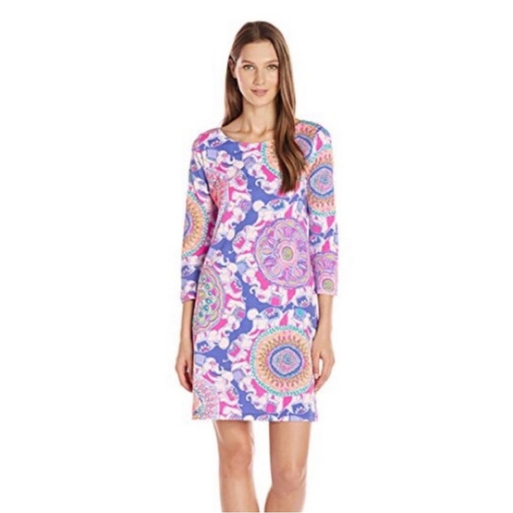 Lilly Pulitzer Bay Dress in Play That Trunky Music Elephant Print, Size S